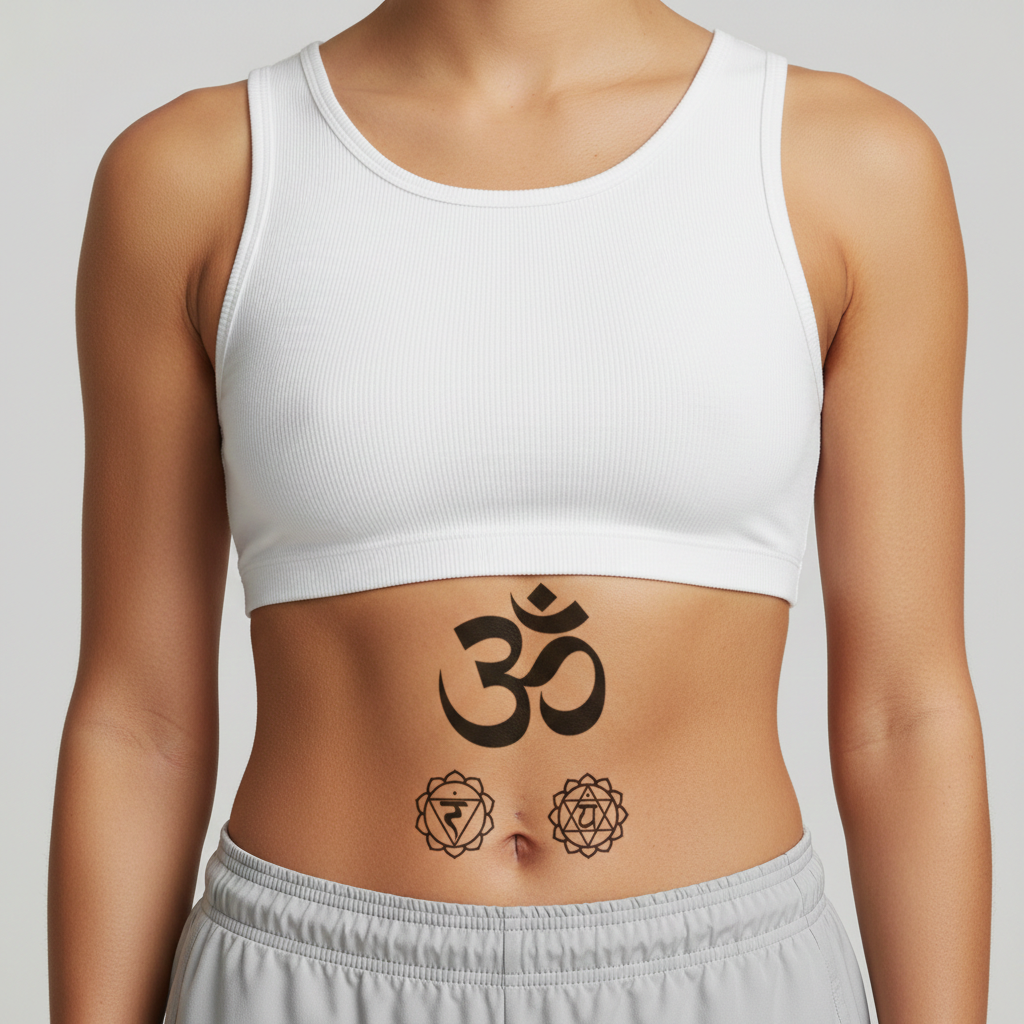 Tatuaje Om y Símbolos Sagrados