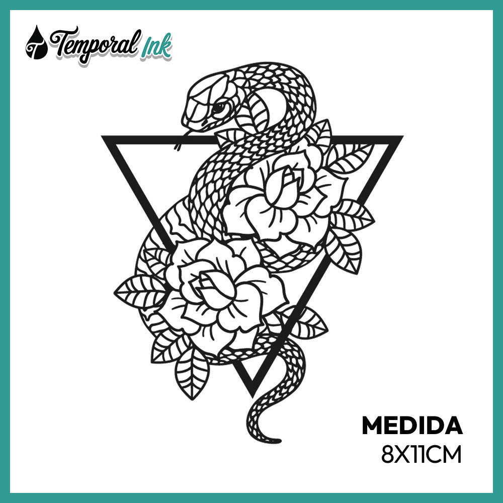 Tatuaje Serpiente y Flores