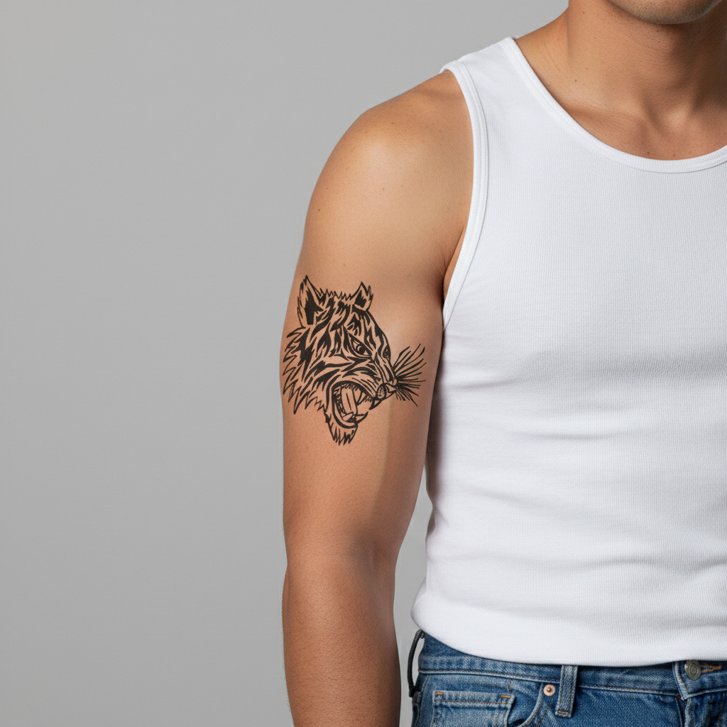 Tatuaje Tigre Rugiendo