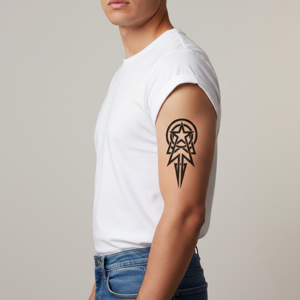 Tatuaje Estrella Geométrica