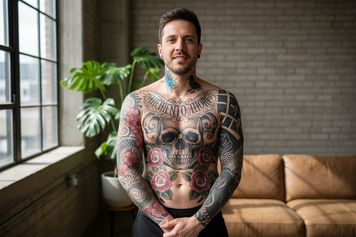 man with tattoos